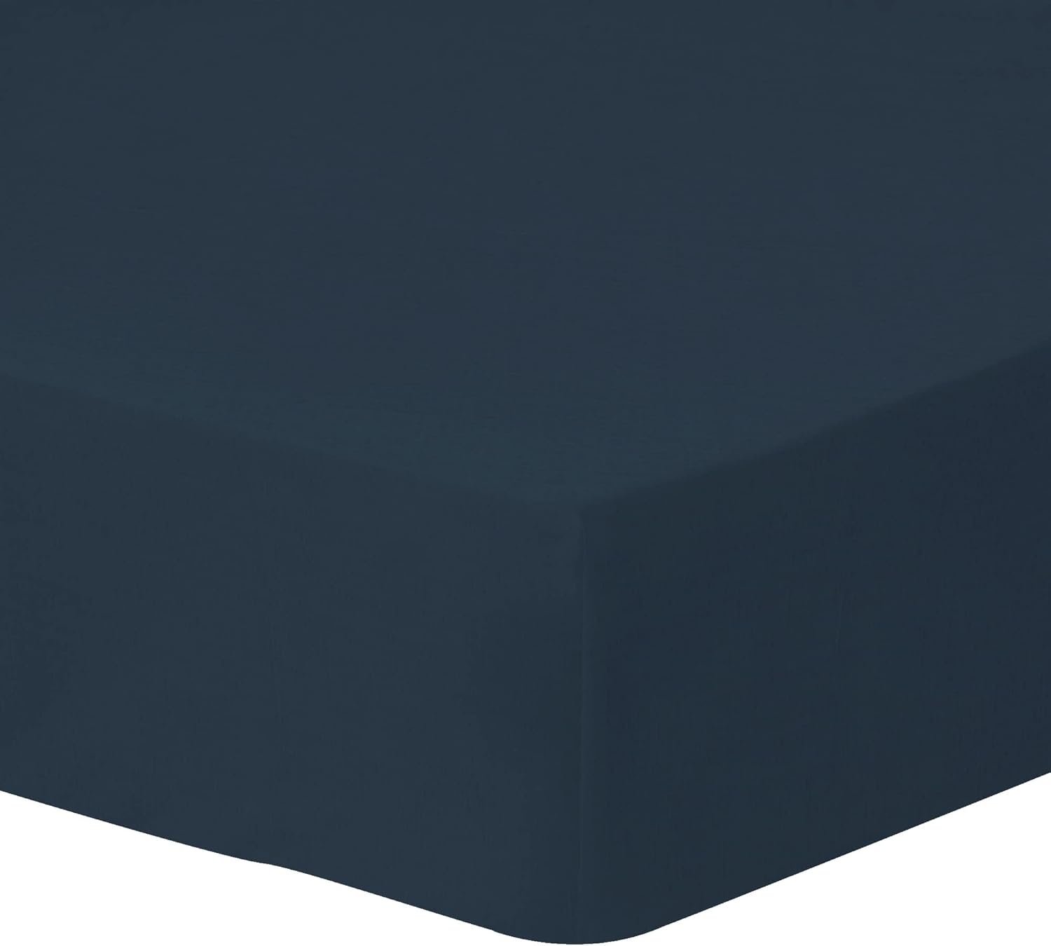 MATT & ROSE Drap-Housse uni en Lin, Lin LAVÉ Bleu Marine 140 x 200 cm