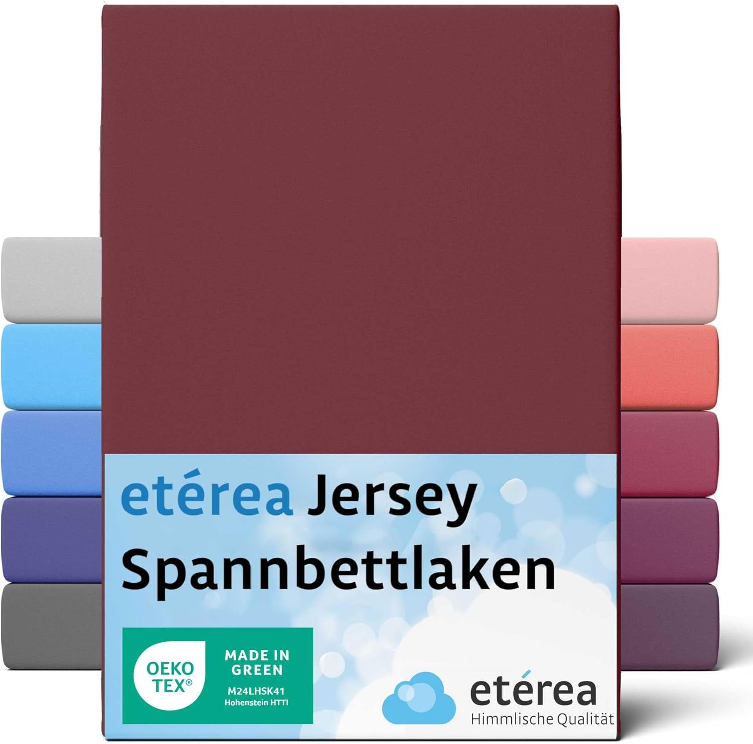ETÉREA Drap Housse Jersey 90x200cm - 100x200 [100% Coton] qualité de Marque 90x200cm - 100x200 - Bonnet de 25cm - Bed Sheets Cover - Drap-Housse en Coton élastique - Certifié OEKOTEX - Bordeaux 90x200 - 100x200 cm Bordeaux