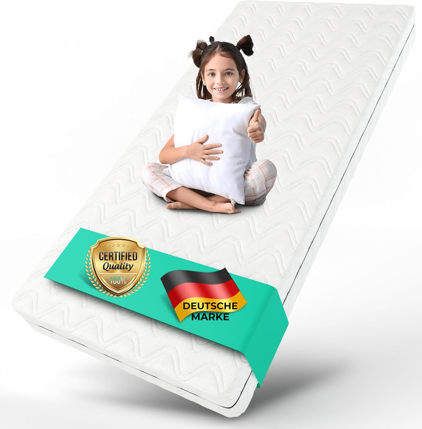 ALAVYA HOME® Matelas Enfant 80x160 sans Drap-Housse, Hauteur de 10 cm - Mousse Froide certifiée CertiPUR avec Housse Lavable - Matelas de Haute qualité pour lit Enfant, Matelas pour Adolescent 160x80 Blanc - Sans Drap-housse 80 x 160 cm