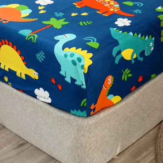 Chickw1 Drap Housse 90x200 Motif Dinosaure Housse de Matelas, Enfants Dessin Animé Protection de Matelas 30cm, Antidérapants Résistant aux Rides Drap Housse en Microfibre 90x200+30cm Dinosaure Multicolore