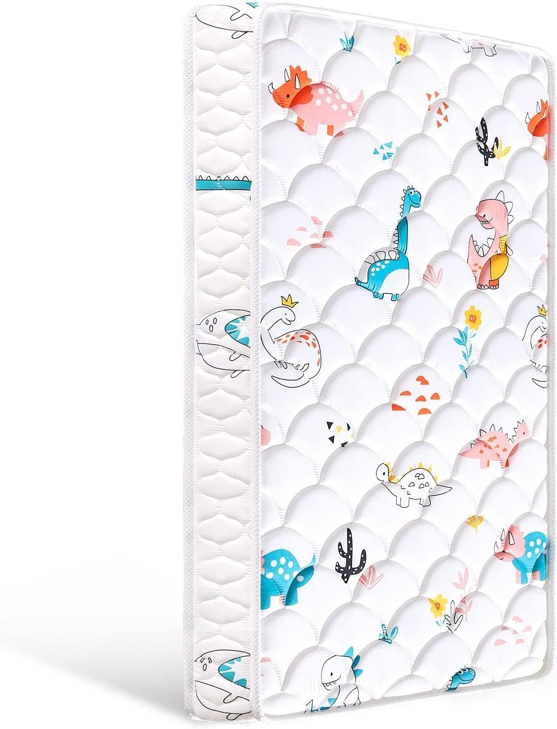 Ours à bulles Matelas pour Lit d'enfant et Matelas pour Tout-Petit 70 x 140 x 13cm Matelas bébé Baby, Tissu Microfibre Doux de Haute qualité, Absorbant l'humidité et perméable à l'air Dinosaures 70X140X13cm