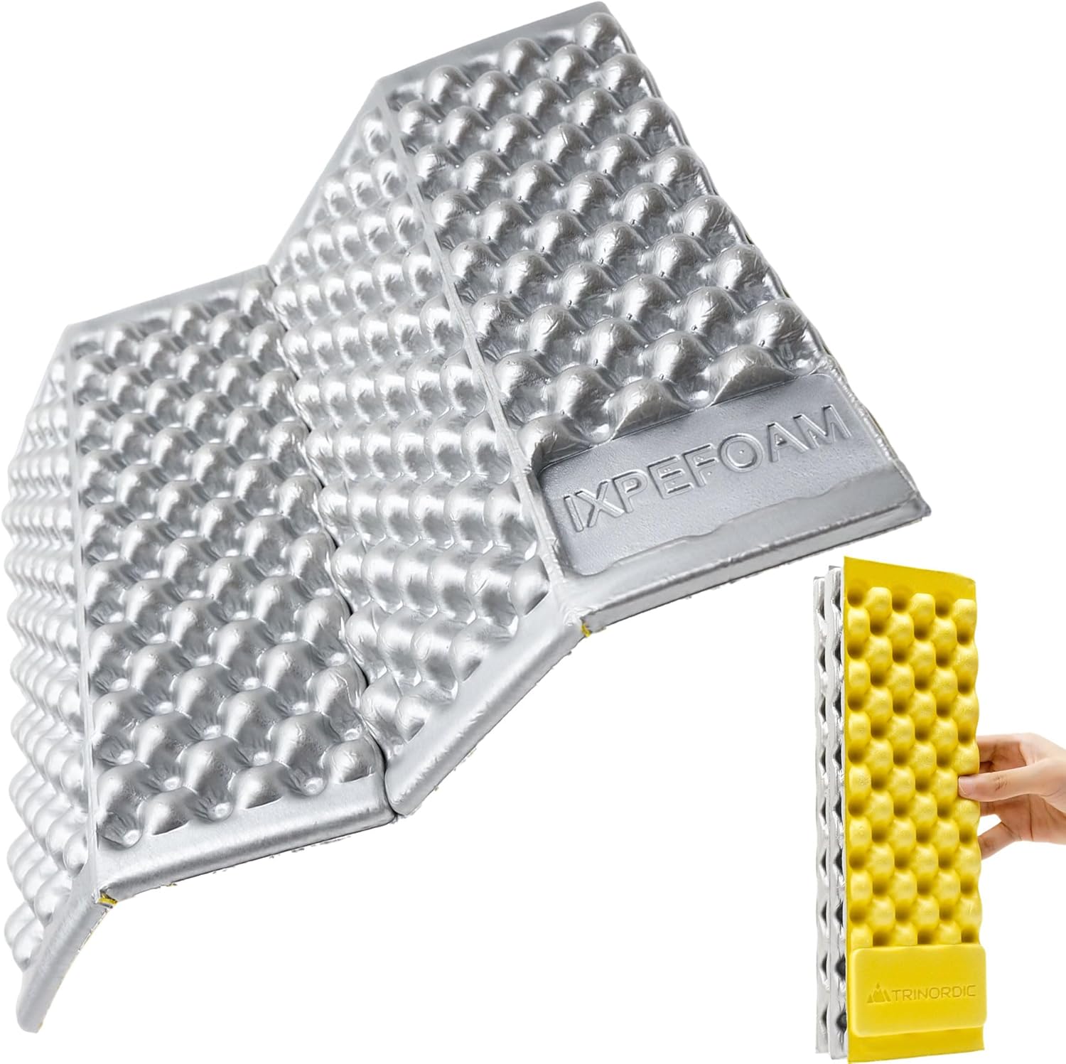 Trinordic Tapis d'Assise Pliable en Mousse IXPE Ultralégère pour Randonnée – Restez au Chaud et au Sec – Imperméable et Isolant – Équipement de Camping Essentiel pour Aventures en Plein Air