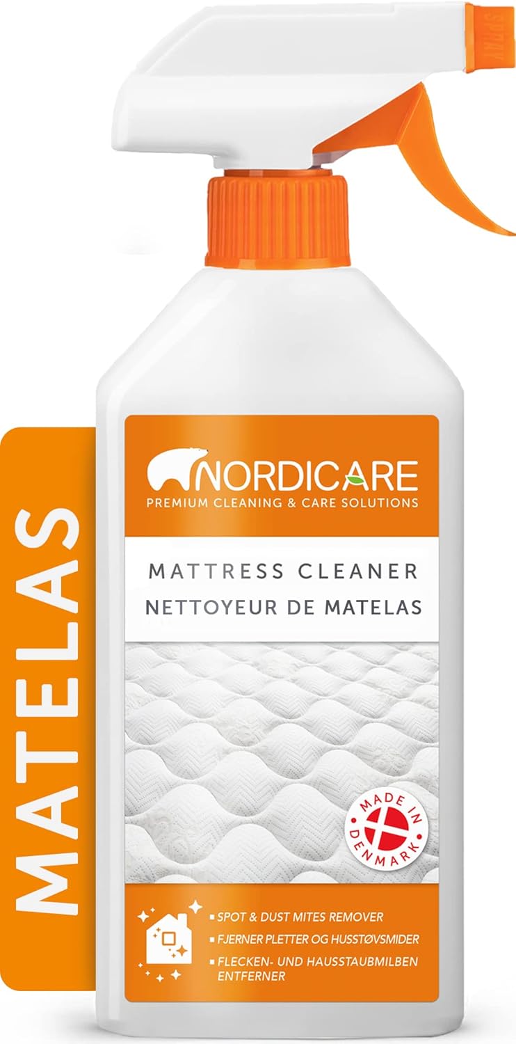 Nordicare Nettoyant pour matelas [500ml] Spray pour literie, Nettoyant pour lit, Nettoyant pour matelas, Suppression des odeurs 500 ml (Lot de 1)