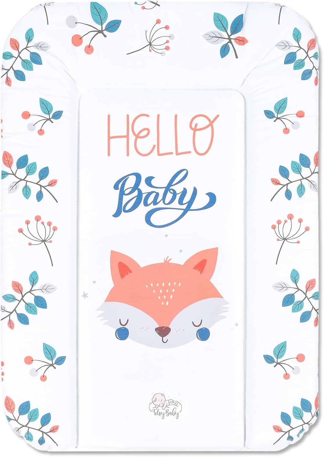 Matelas à langer lavable 70 x 50 cm - Pour table à langer, commode à langer, lit d'enfant Motif Renard 1 - Motif Renard Modèle 2: 70 x 50 cm