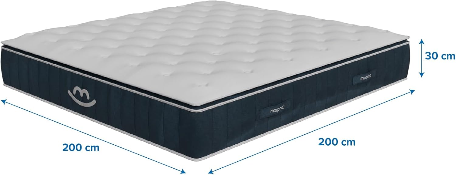 Matelas Hybride Luxe 200x200 cm - Épaisseur 30cm - Victoria Élu Produit de l'Année 2025 - Soutien Ferme - Accueil Enveloppant - Mousse à Mémoire Forme & Ressorts Ensachés 30cm Hybride 200 x 200 cm