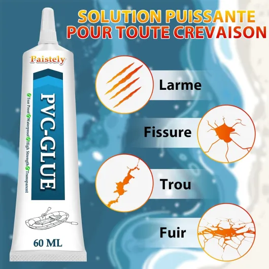 Kit Réparation Piscine, Kit Réparation Spa Gonflable, Kits Entretien Spa Étanche et Transparent, pour Matelas Pneumatiques, Structures Gonflables, Matériaux en EVA (60ML)