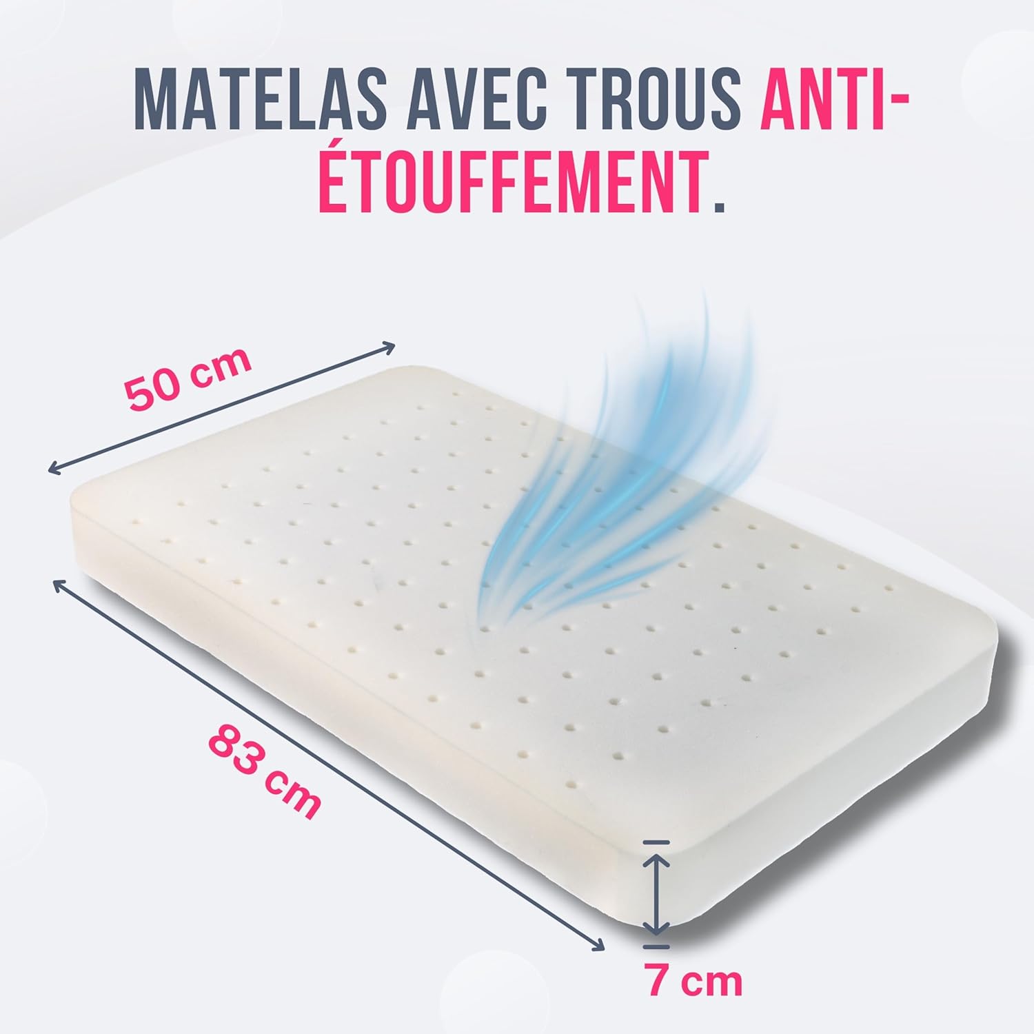 Matelas Cododo Next to Me Certifié Oeko-tex 83x50x7cm Épaisseur Antiètouffement Respirant Confortable Berceau Cododo Next2me Cosleeping Compatible Chicco Dream Magic Kinderkraft Calidoo