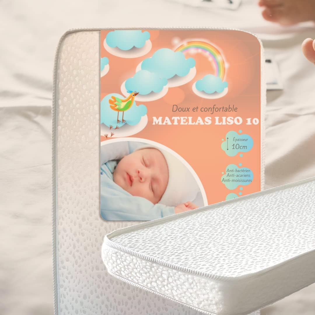 Matelas bébé Doux et Confortable LISO 10 Plus (60x120) 60 x 120 cm 10 Centimètres