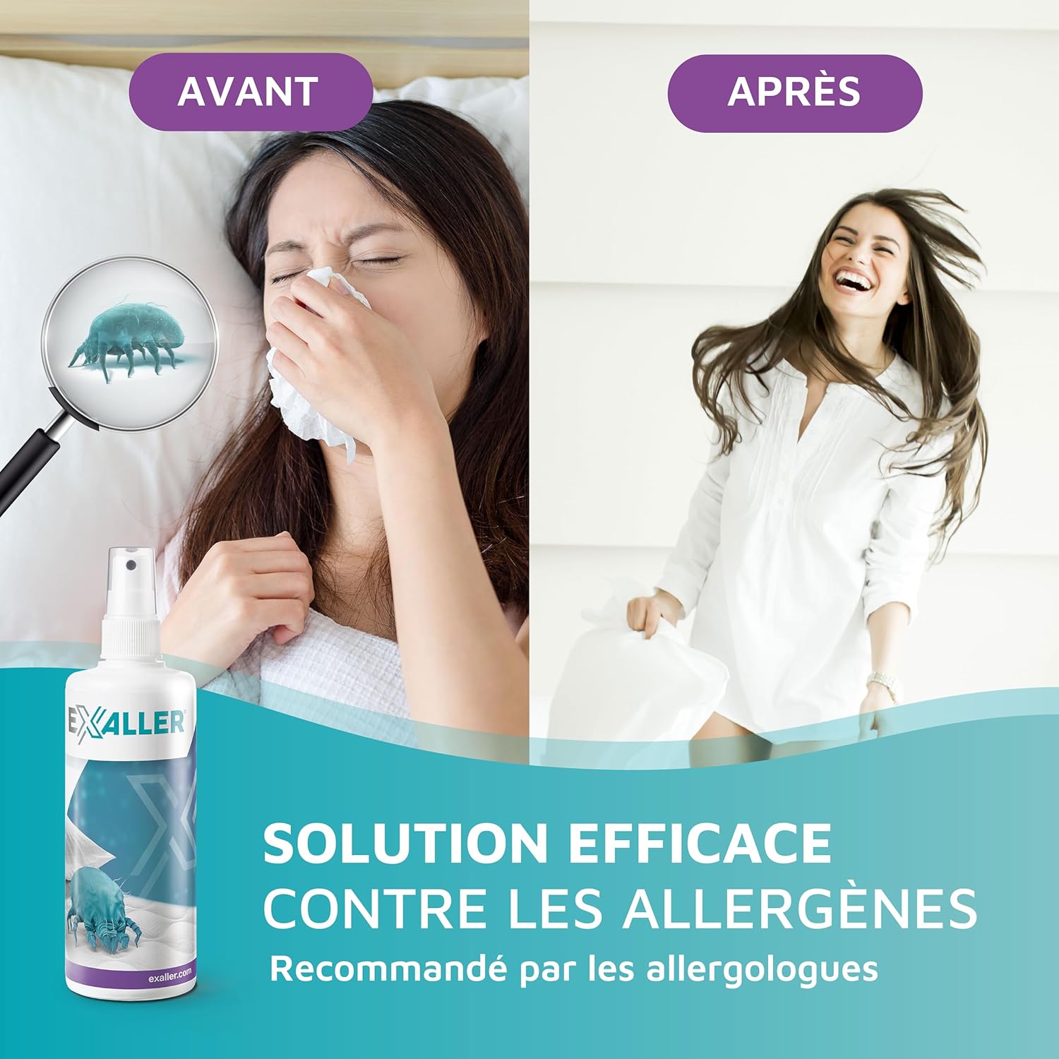 Spray Anti-Acariens 300 ml – Élimine 99% des acariens – 16 mois d'utilisation – Testé en laboratoire – Naturel & sans produits chimiques – Recommandé par les allergologues