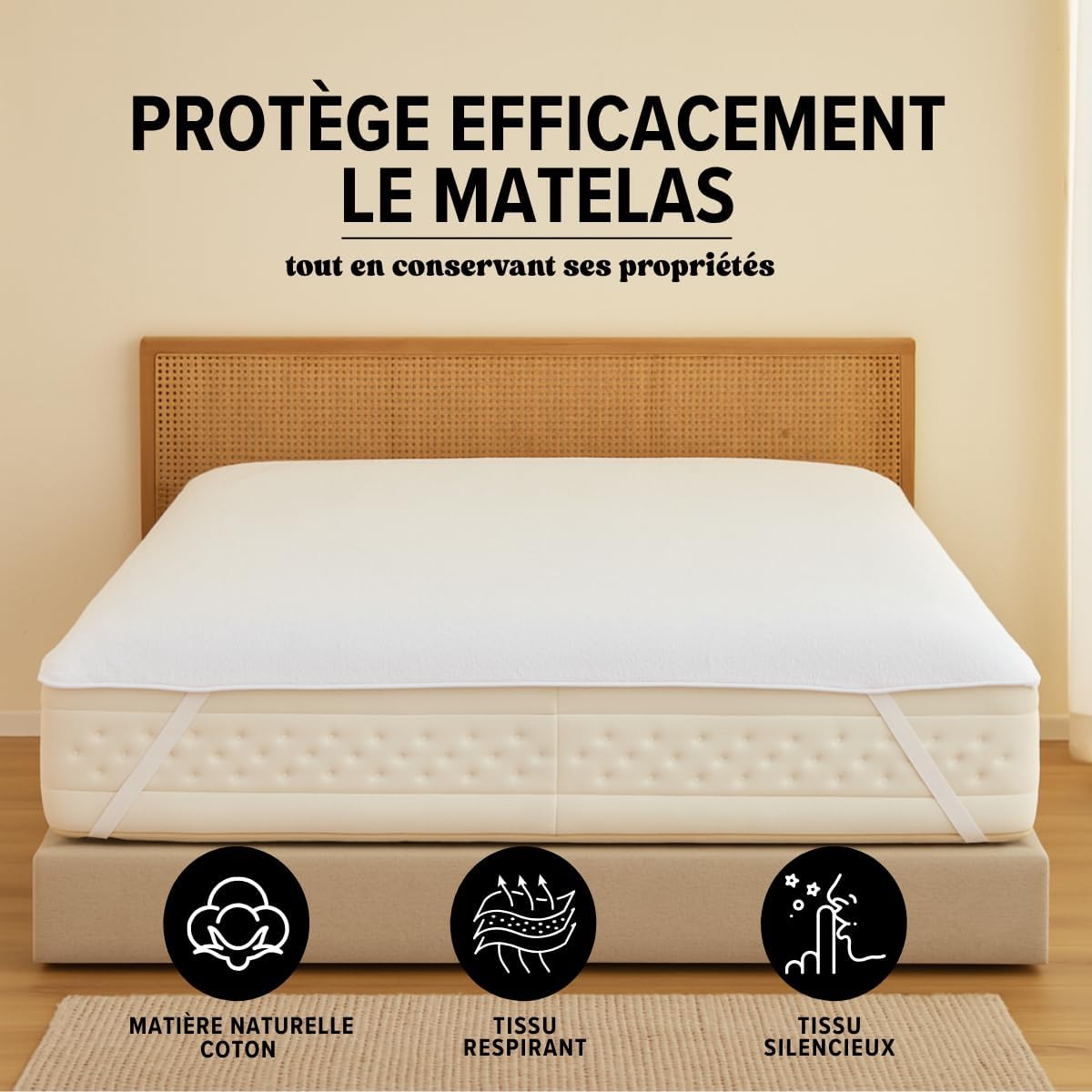Protege Matelas 140x190 cm - Imperméable et Résistant - Alese 140x190 cm - Protection Optimale, Respirante et Silencieuse - Oeko Tex - Coins élastiques - Lavable Machine 60°C
