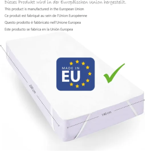 Protège-Matelas 140 x 200 Imperméable avec 4 Bandes Élastiques – Certifié Oeko Tex® - Ultra Fin, Résistant et Doux – Alèse 100% Jersey - Respirant et Absorbant, Fabriqué en Europe 140 x 200 cm