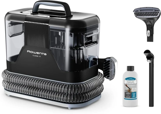 , Clean it, Shampouineuse, Détacheur nettoyeur de tache, Rapide et facile, Tapis, Intérieur de voiture, 400W, IN5010F0, Blanc/Noir