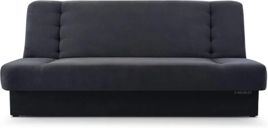 E-MEUBLES Canapé en lit Convertible avec Coffre de Rangement 3 Places Relax clic clac Banquette BZ en Tissu - Cyprus (Anthracite)