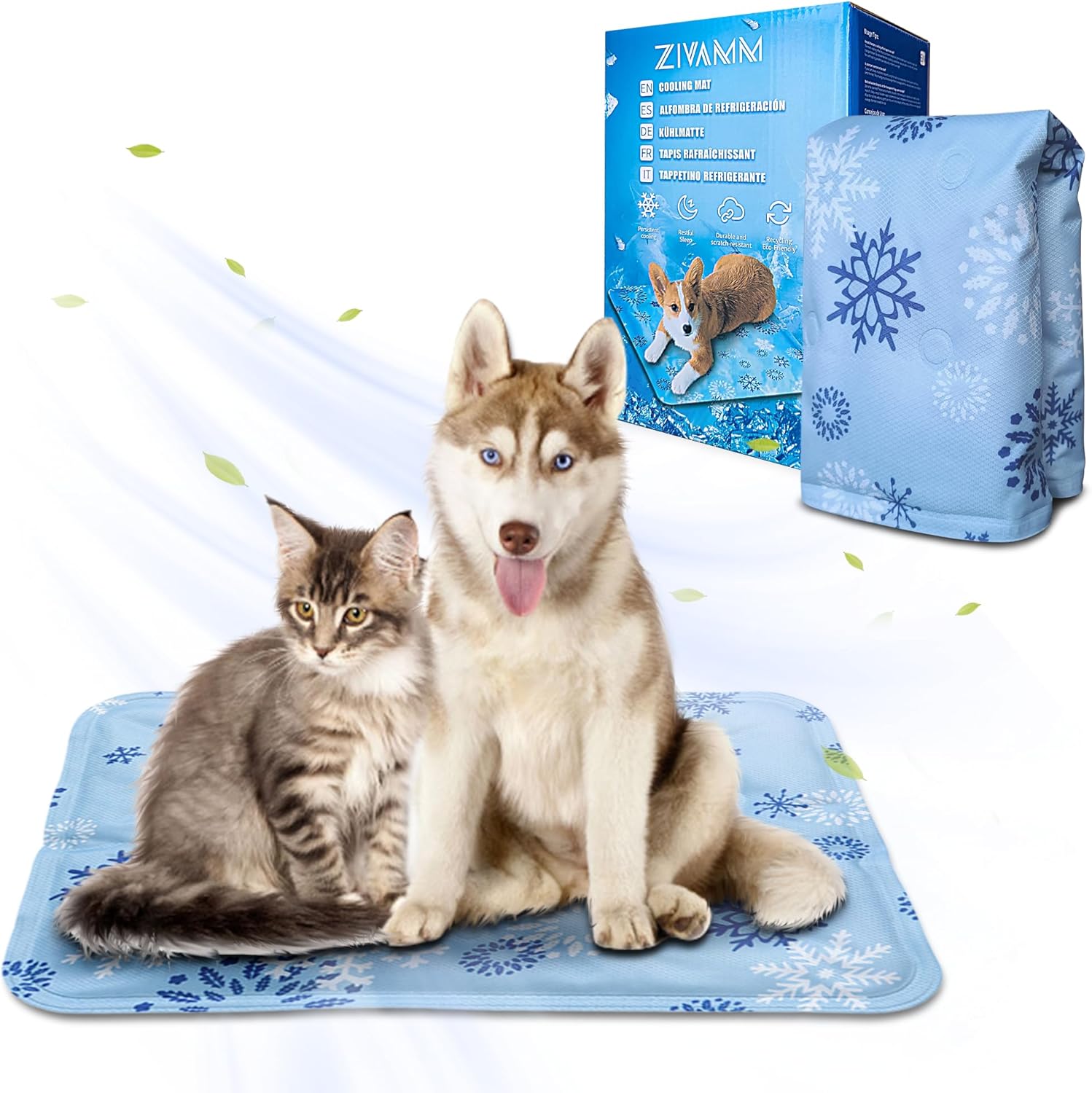 ZIVAMM Tapis rafraîchissant pour Chiens et Chats-Lit Froid pour Animaux de Compagnie Auto-réfrigérant-Non Toxique-Trois Tailles-Idéal pour Les Petits Animaux de Compagnie Grands en été (S50x40) S 50 x 40 cm