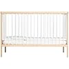 Mini Lit Bébé Evolutif 60x120cm - Lit Convertible Bébé 100% en Bois Massif - Berceau en Bois Transformable en Lit Enfant - Sommier à Lattes - Lit à Barreaux (Hêtre Blanc)