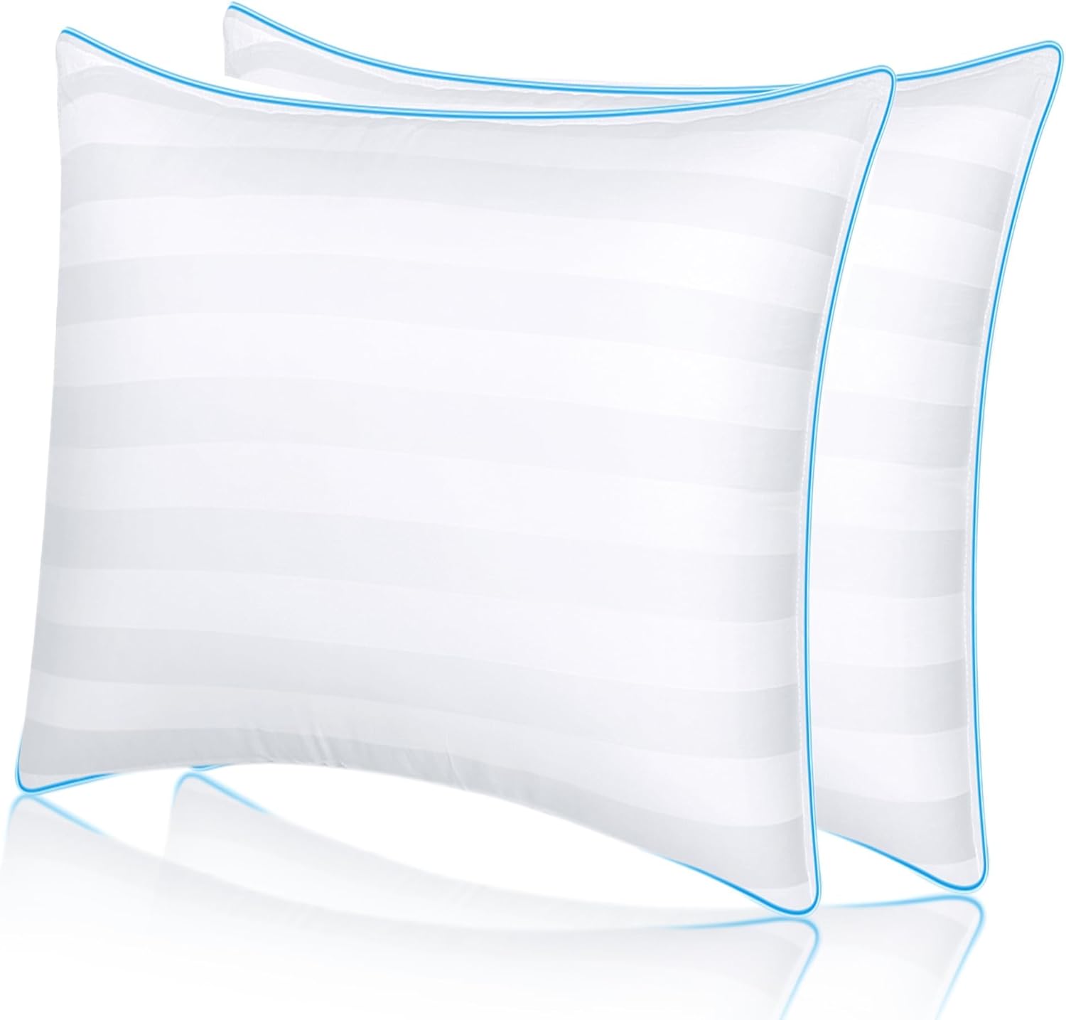 TESQ Oreiller 65x65 cm Lot de 2 Oreillers pour Dormeurs - Confort Ultra Doux et Respirant, Coussin Lavables en Machine, Améliorent Le Sommeil, Idéaux pour Dormeurs Latéraux, sur Le Dos et l'abdomen 65 x 65 cm