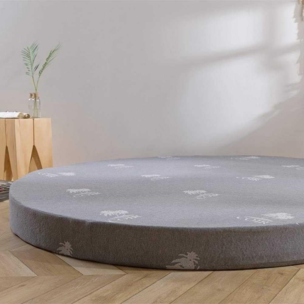 ZJFJMBD Matelas de lit Rond épais de 200 cm de diamètre – Matelas rembourré en Mousse à mémoire de Forme futon Respirant pour Tatami de Sol – Coussin de Couchage Amovible 8cm
