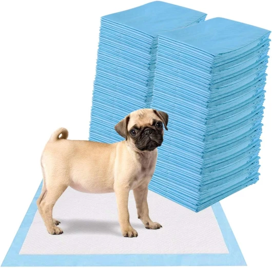 Alaise pour Chien Jetable,100 Tapis Educateur Chien en 5 Couches Anti-Fuite, Tapis Propreté Chien Absorption Rapide, Litiere pour Chiot Chat Lapin, Apprentissage de la Propreté 60 x 60 CM 100