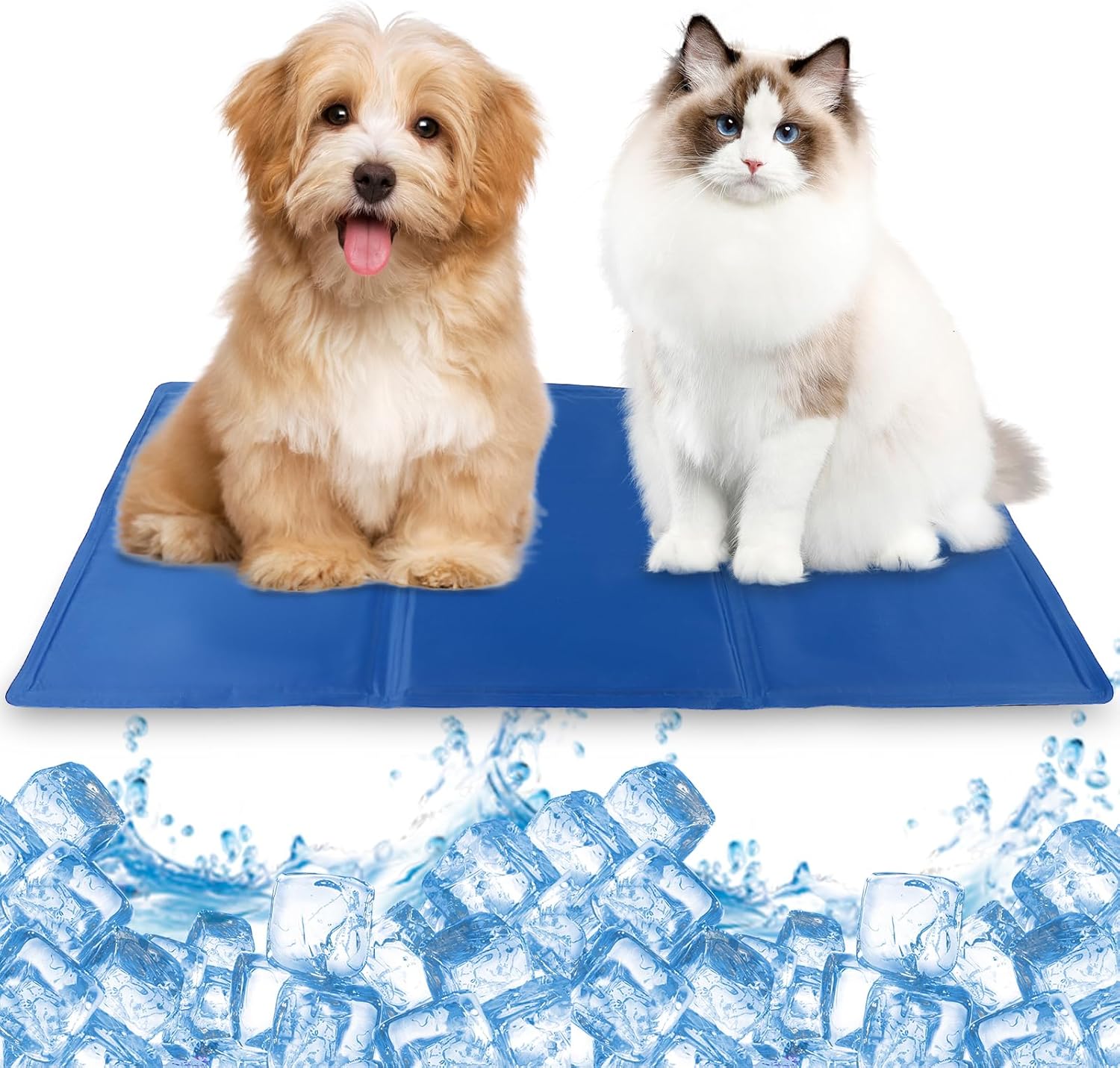 Banaone Tapis Auto-Refroidissant pour Chiens, Coussin de Refroidissement en Gel Extra Large pour Animal de Compagnie, Tapis de Refroidissement de 19,6 x 35,4 Pouces pour Chats, Idéal pour la Maison