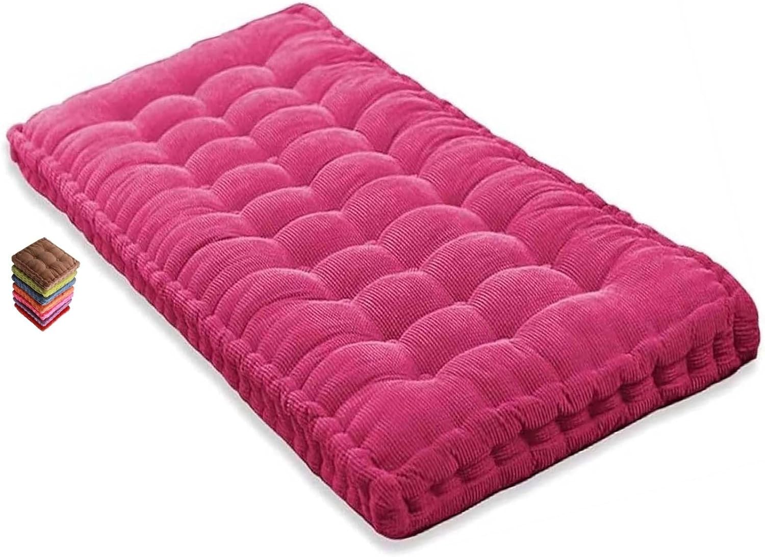 Matelas de Sol capitonné ou Coussin pour Banc de Jardin 1/2/3 Places, Banquette et Chaise Longue Palette, 170 cm, 180 cm, Coussin pour Banc 150 cm Exterieur Interieur sur Mesure(Rose Red 1d,60x30 cm 2 60x30 cm 24x12 in Rose Red 1d