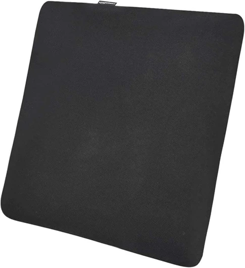 Coussin de siège en mousse viscoélastique, 38 x 38 x 3.16 cm, noir, carré