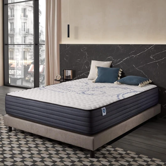 Matelas PerfectSleep 140x190 cm - Mousse à mémoire de Forme + Blue Latex - Haute Densité - Thermorégulateur - Durable - 7 Zones - Réversible - Soutien Parfait - Hypoallergénique 15 CM 140 x 190 cm