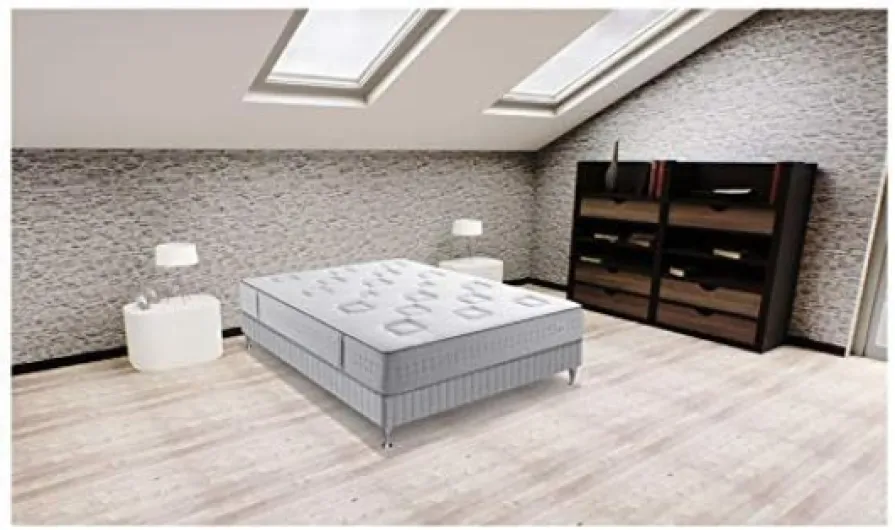 Simmons, Matelas Challenge, 140x190, Ressorts ensachés, Blanc et Gris