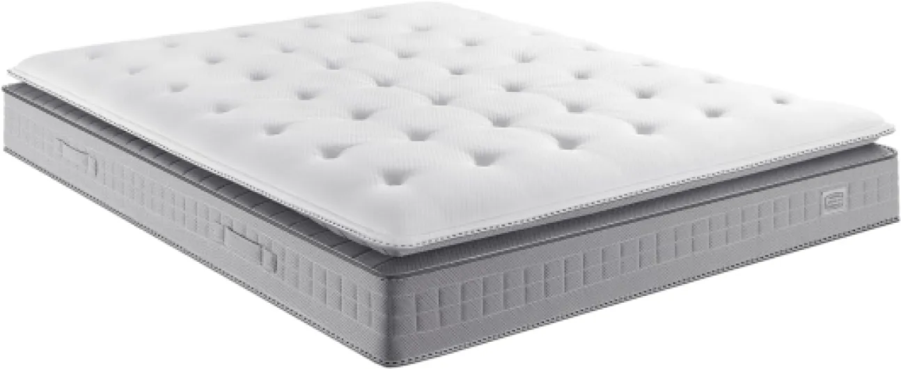 Simmons, Matelas Extension, 160x200, Ressorts ensachés, Blanc et Gris