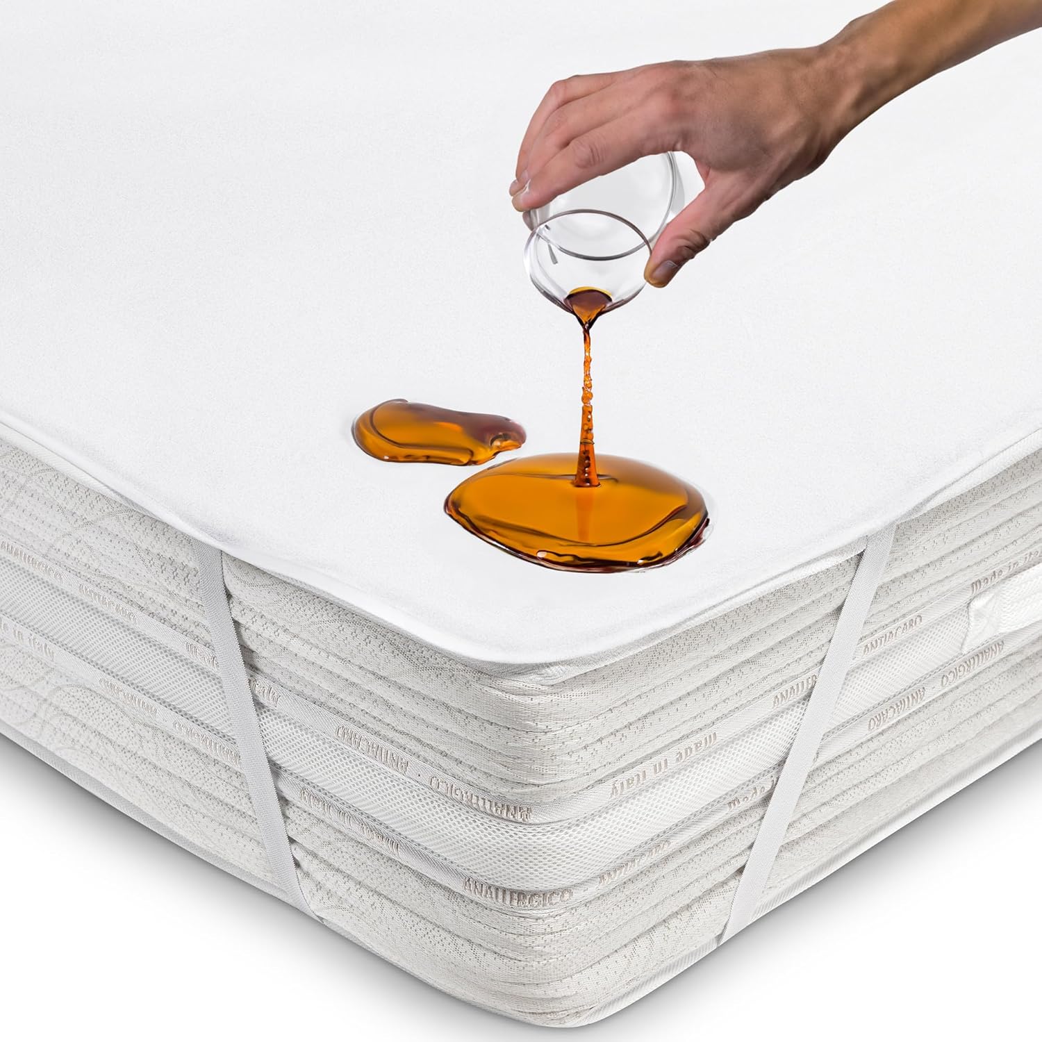 Protège Matelas 90x190 cm Alèse Impermeable en Coton Housse Matelas Protection Lit Adulte et Bebe Drap Alaise pour Incontinence Anti-Acarien Couvre-Matelas Pipi Lavable en Machine avec 4 Élastiques 90x190cm avec Élastiques