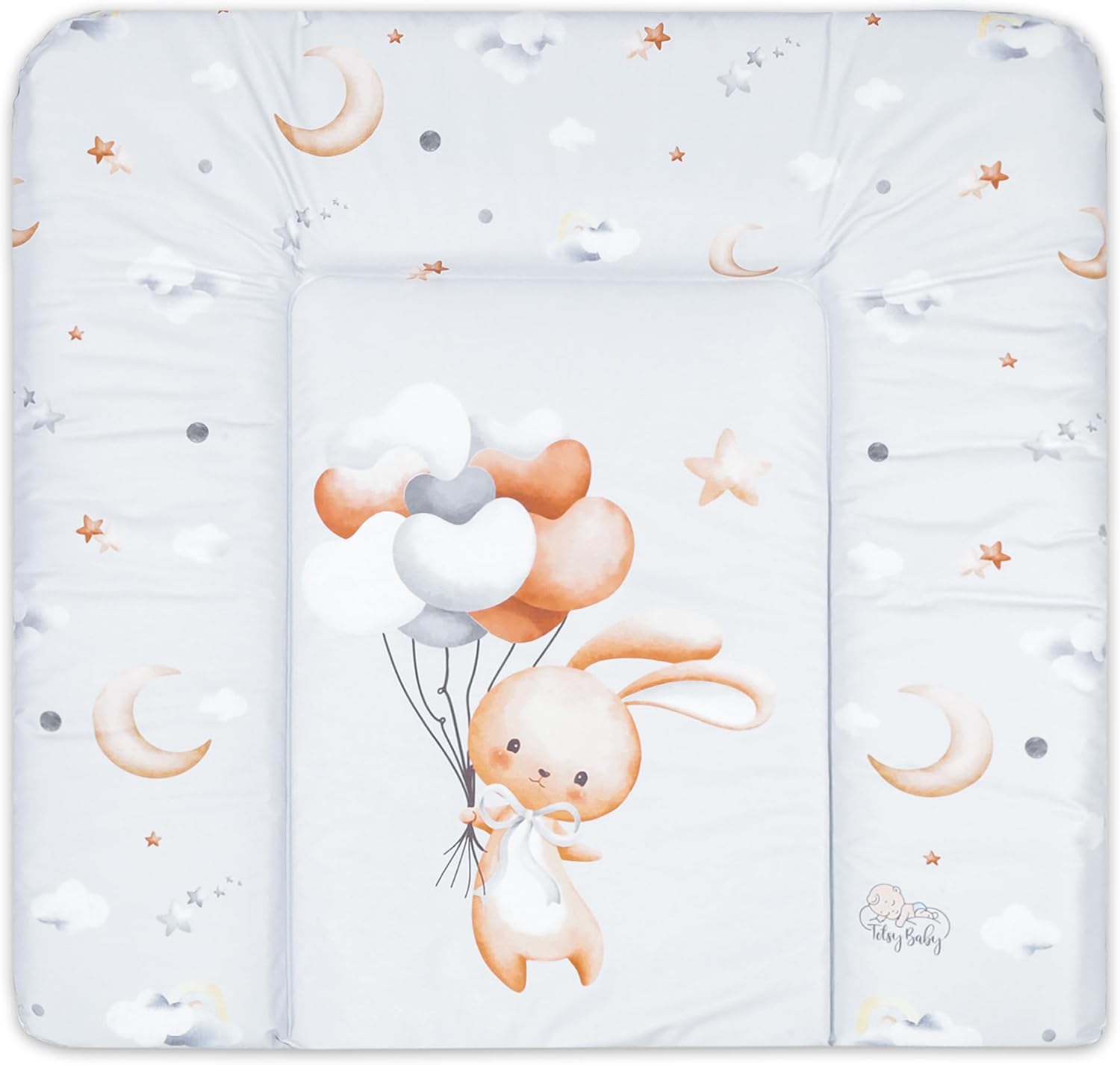 Matelas à langer lavable 85 x 72 cm - Pour table à langer, commode à langer, lit d'enfant Lapin Lapin Modèle 1: 85 x 72 cm