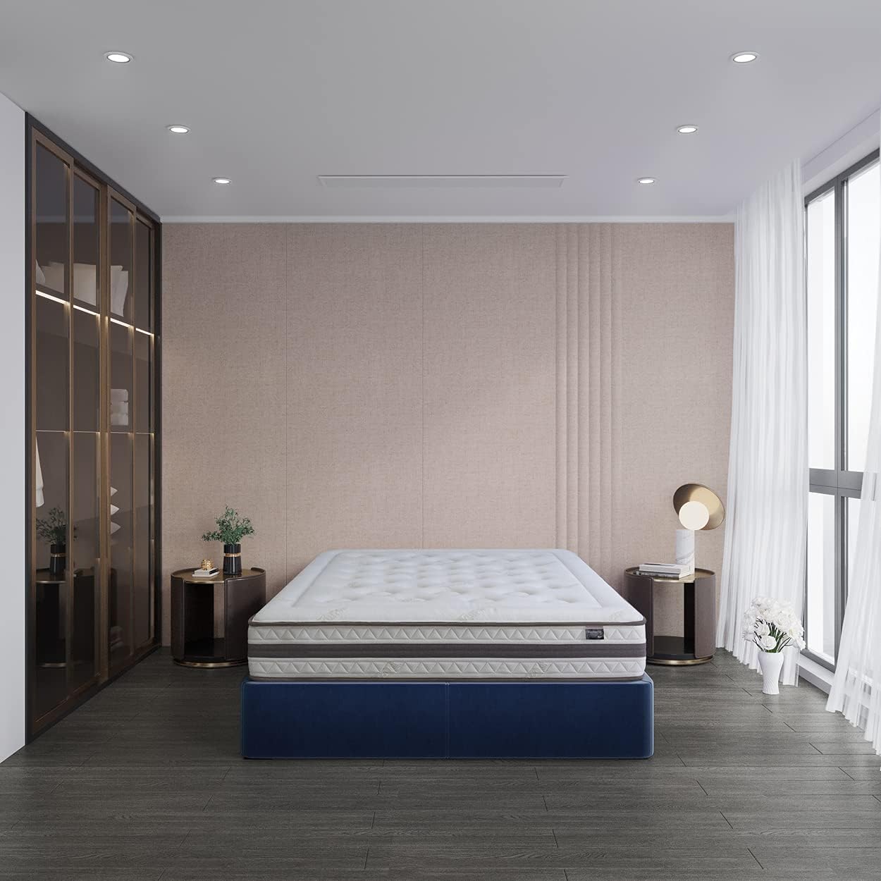 Dream - Matelas ECO NATUR - Ressorts ensachés avec renfort lombaire en Latex - Rembourrage en coton naturel et tissu bambou - Épaisseur 28 cm - 90 x 190 cm