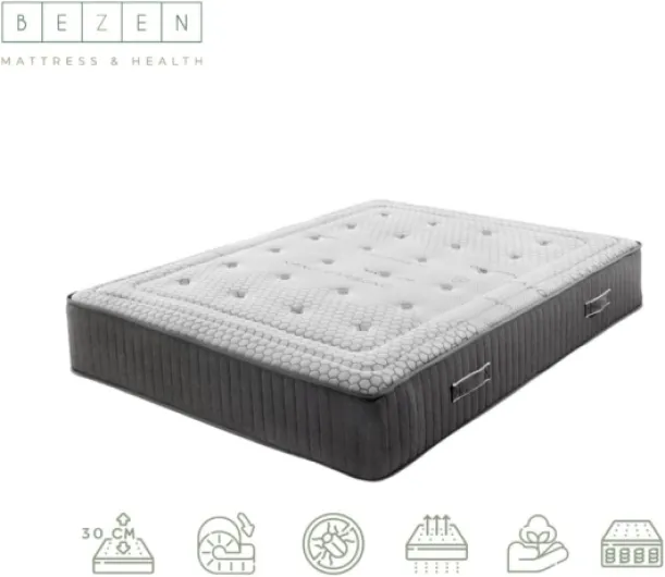 BEZEN Matelas à Ressorts ensachés et mémoire de Forme Mandala Gran Hotel - 30 cm - Fermeté Moyenne/Haute - 140X190- Effect Relax - Sanitized® et Oeko-Tex®
