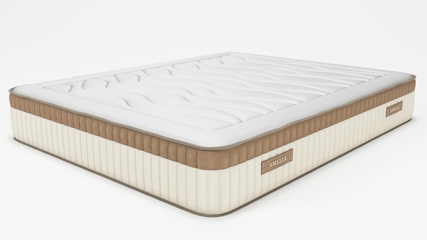 Générique Matelas Amalia 28cm - 160x200cm - Ressorts ensachés + Mousse Soja Haute densité 55Kg /m3 - Matelas Made in France Déhoussable (140x190cm) 140 x 190 cm