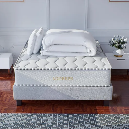 Pack Prêt à Dormir Marylebone : Matelas + Sommier 140x190 cm + Couette + 2 Oreillers - Mousse à Mémoire de Forme Haute Densité - 10 Zones de Confort - Réversible - Tissu Doux