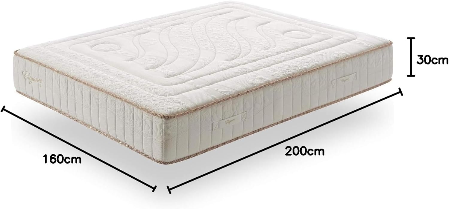 SIMPUR Relax - Matelas 160x200 cm Ressorts ensachés Elegance Premier - Épaisseur 30 cm - Mousse à mémoire de Forme - Système Multicouche différenciée - Indépendance de Couchage - Sommeil de Qualité 160 x 200 cm
