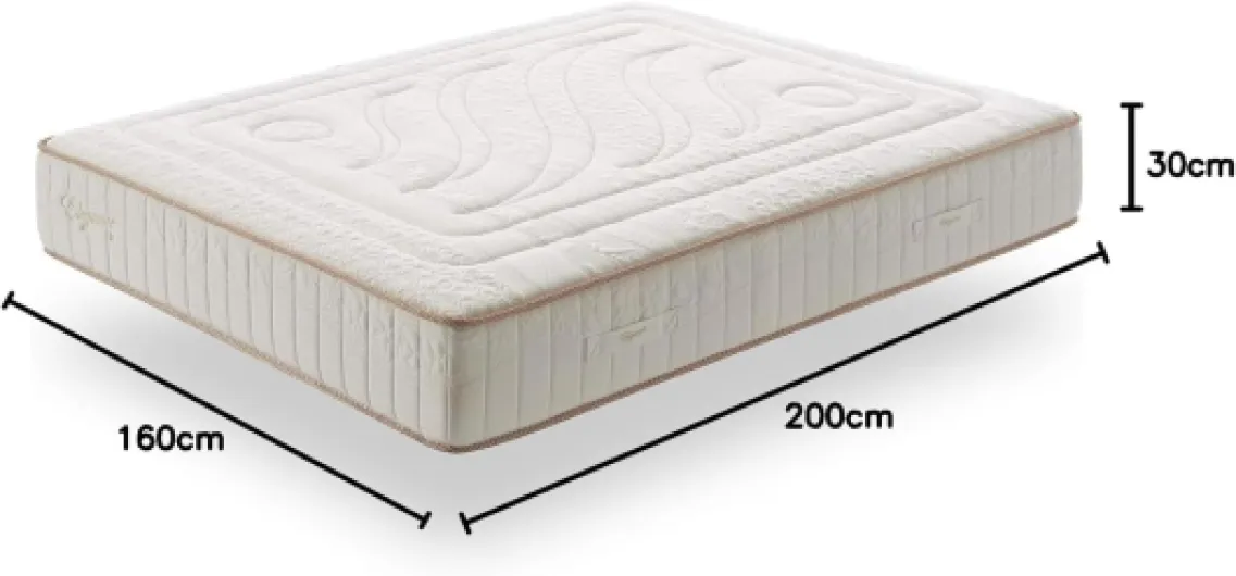 SIMPUR Relax - Matelas 160x200 cm Ressorts ensachés Elegance Premier - Épaisseur 30 cm - Mousse à mémoire de Forme - Système Multicouche différenciée - Indépendance de Couchage - Sommeil de Qualité 160 x 200 cm