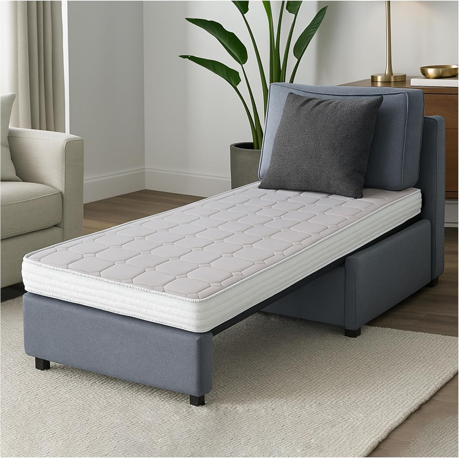 EVERGREENWEB® Matelas en memoire de Forme 140x190 Hauteur 14 cm pour canapé lit ou lit d'appoint, revêtement Blanc hypoallergénique, Très Respirant, certifiés Oeko-Tex, Fermeté Moyenne, DAYBED Daybed Memory 140 x 190 cm