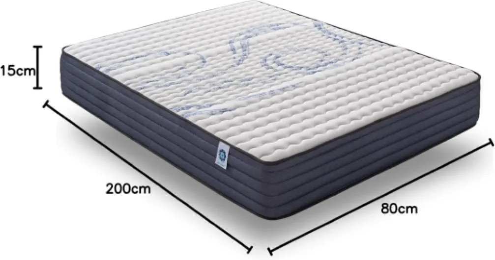 Lot 2 Matelas PerfectDream 80x200 - Soutien Mousse à mémoire de Forme - Accueil Blue Latex - Confort Équilibré - Respirant - 7 Zones - Réversible - Ergonomique - Fabriqué en Europe 80 x 200 cm (Pack x2) 15 cm - Mousse