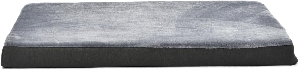 Grand lit en mousse viscoélastique avec gel rafraîchissant pour chien/animal de compagnie avec housse amovible et lavable, gris, 89 x 56 x 8 cm (L x W x H) Matelas L 89 x l 56 x H 8 cm
