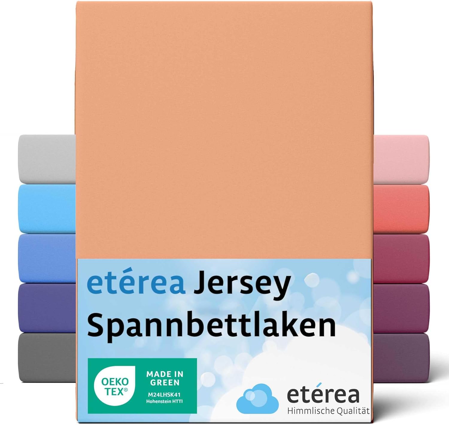 ETÉREA Drap Housse Jersey 60x120cm - 70x140 [100% Coton] qualité de Marque 60x120cm - 70x140 bébé - Bonnet de 25cm - Bed Sheets Cover - Drap-Housse en Coton élastique - Certifié OEKOTEX - Pêche 60x120 - 70x140 cm Pêche