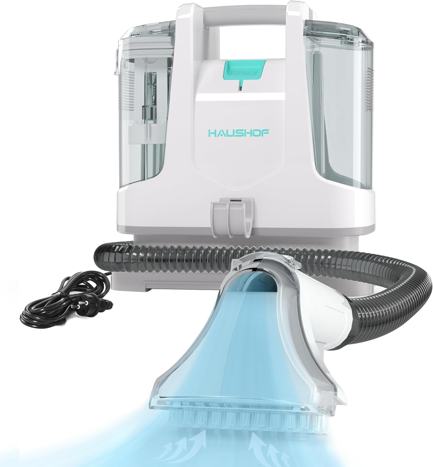 StainZapper Nettoyeur de Tapis 400W, Nettoyeur Moquettes avec Double Réservoirs 1,1L+0,5L, Tuyau 1,2m, 85dB, 2 Buses pour Voiture/Coussins/Rideaux/Animaux, Accessoires Inclus