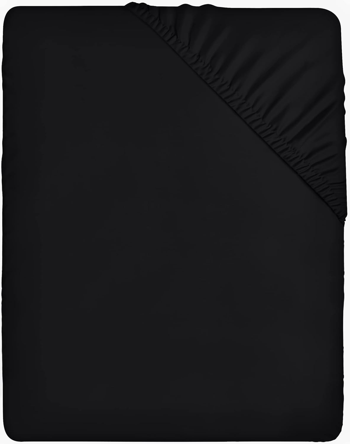 Drap Housse - Noire, 160 x 200 cm - Bonnets 35 cm pour Matelas Épais - Polyester Microfibre Brossée 160 x 200 cm Noir