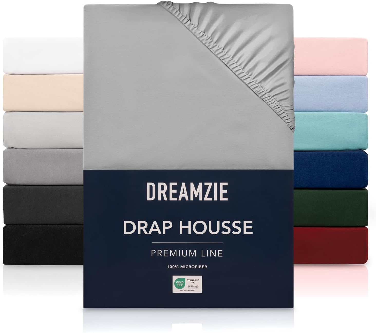 Drap Housse 80x200 cmpour Matelas Épais jusqu'à 33 cm - 100% Polyester Microfibre - Gris Certifié sans Produits Chimiques (Oeko TEX), Drap Housse avec Élastique Complet 80 x 200 cm Gris