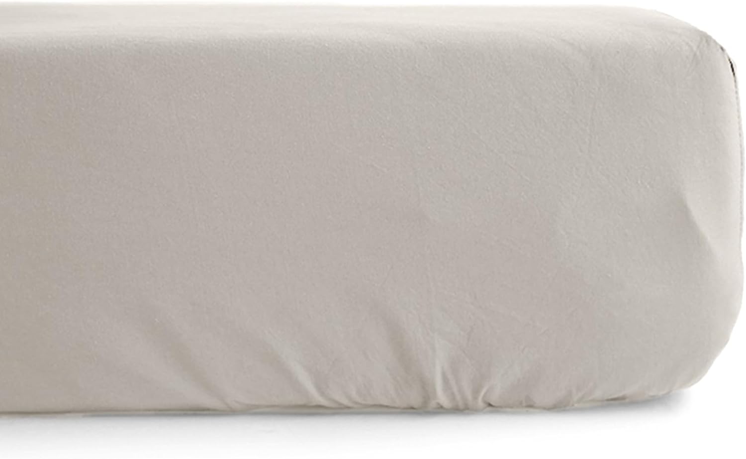 Drap Housse uni 140x190 cm 100% Percale de Coton MANOIR Blanc Naturel Bonnet 35