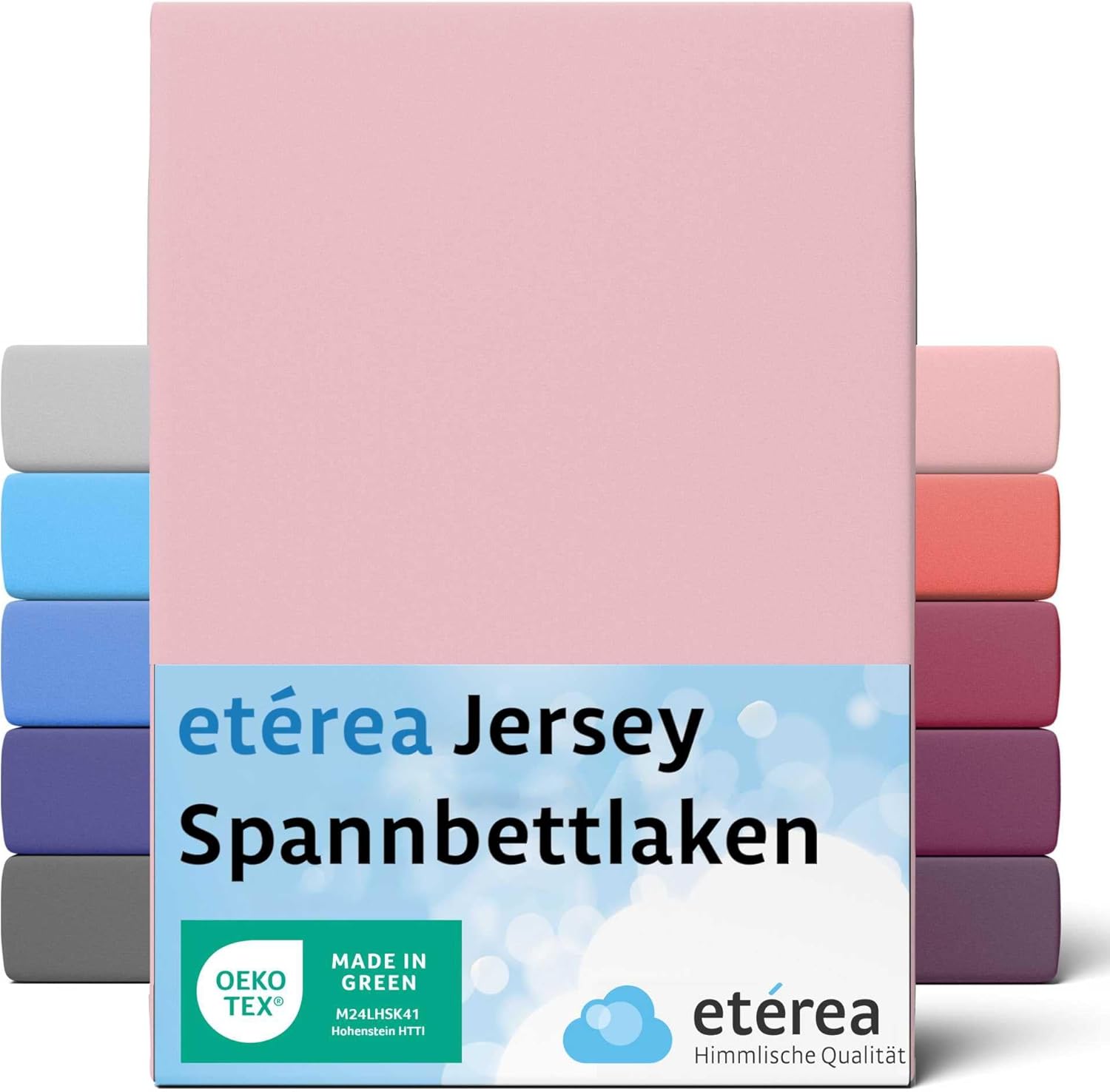 ETÉREA Drap Housse Jersey 140x200cm - 160x200 [100% Coton] qualité de Marque 140x200cm - 160x200 - Bonnet de 25cm - Bed Sheets Cover - Drap-Housse en Coton élastique - Certifié OEKOTEX - Rose Pâle 140x200 - 160x200 cm Rose Pâle