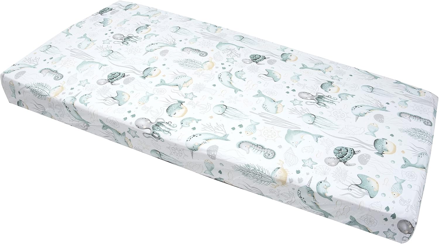 Drap Housse pour Un lit bébé 60x120 cm 100% Coton literie bébé Matelas Enfant Sac de Couchage lit bébé Océan Un paquet de