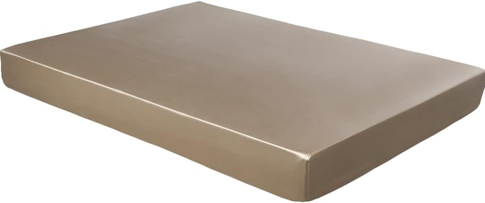 Michorinee Drap Housse Satin 160x200 Bonnet 30 cm Taupe - Drap de lit en Satin de Soie Polyester Lisse Respirant pour Matelas Épais Satin - Taupe 160 x 200 x 30cm