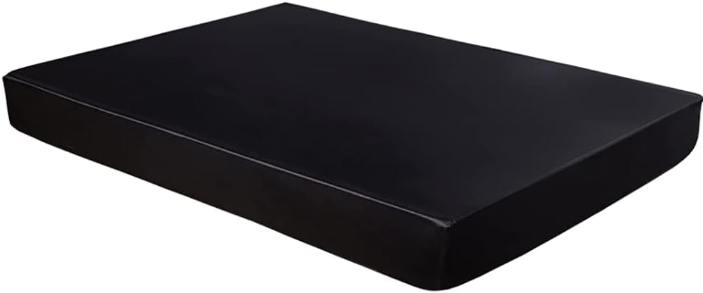 Michorinee Drap Housse Satin 160x200 Bonnet 30 cm Noir - Drap de lit en Satin de Soie Polyester Lisse Respirant pour Matelas Épais Satin - Noir 160 x 200 x 30cm