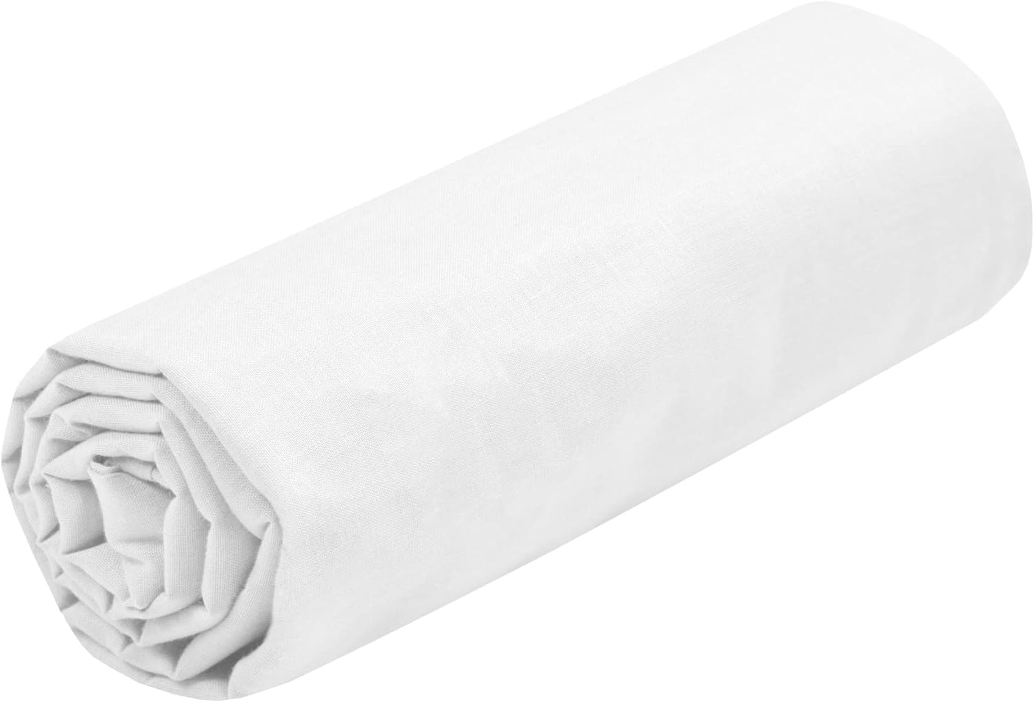 Drap Housse -Taille 180x200 cm Grand Bonnet 30 cm -100% Coton certifié Oeko-Tex - Couleur Blanc -Modèle Eden - Linge de Lit pour Maison - Doux et Confortable pour Nid Douillet Blanc 180x200