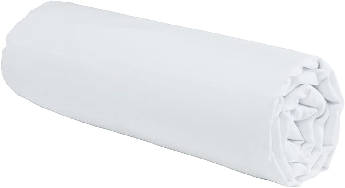 Drap Housse 70x190 cm - 100% Coton - Blanc - 1 Personne - Bonnet 25 cm - Tissage serré 57 Fils/cm² - Linge de lit pour Maison - Doux et Confortable - Certifié Oeko-Tex 70x190 Blanc
